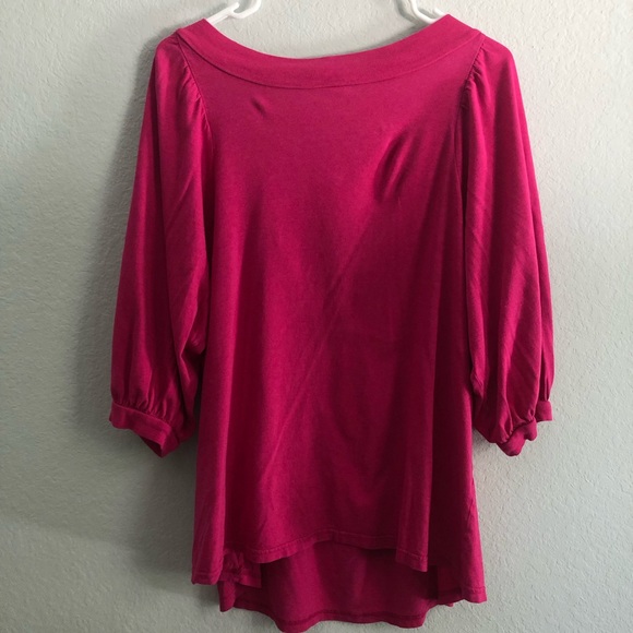 Pink v neck T-shirt style top - Picture 3 of 3